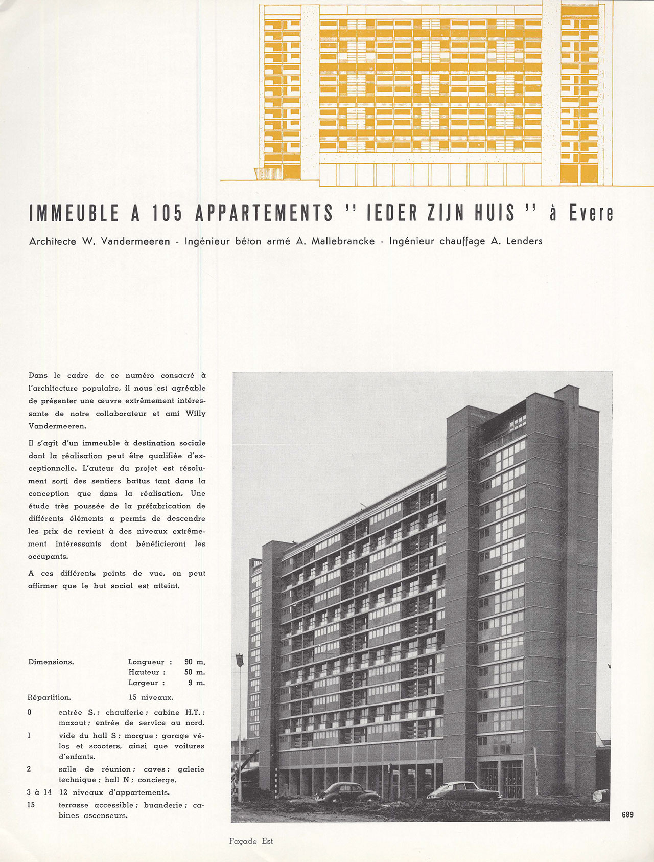 Immeuble à 105 appartements “Ieder Zijn Huis” à Evere