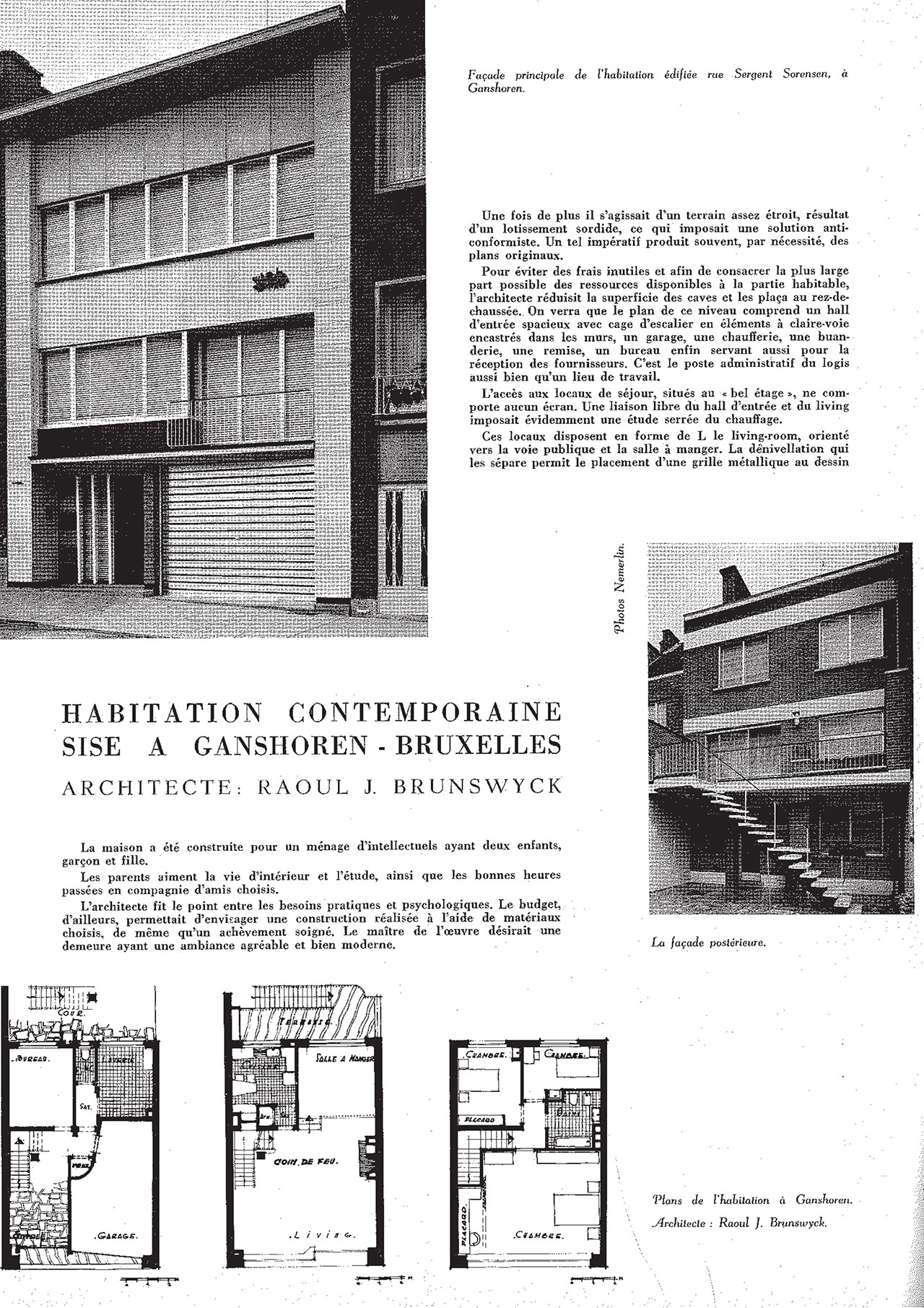 Habitation contemporaine sise à Ganshoren-Bruxelles