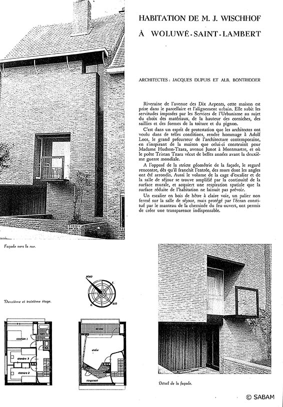 Habitation de M. J. Wischhof à Woluwé-Saint-Lambert